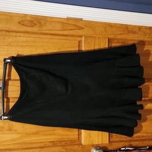 Faux suede black fitted skirt with bottom flounce